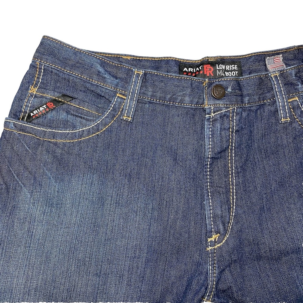 NEW Ariat Work M4 FR Relaxed Boot Cut Jeans 38x38 Mens Blue Flame Resistant
